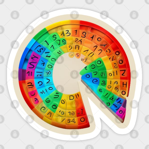 Cutie Pi day spiral rainbow Sticker by YuriArt